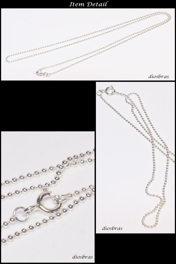 画像3: シルバー 925 ボールチェーン 1.8mm 50cm 幅1.8mm  ネックレス チェーン シルバー925 SILVER Necklace chain 銀 鎖 首飾り フィガロ メール便無料  ギフトOK  シルバー925チェーン シルバーネックレスチェーン