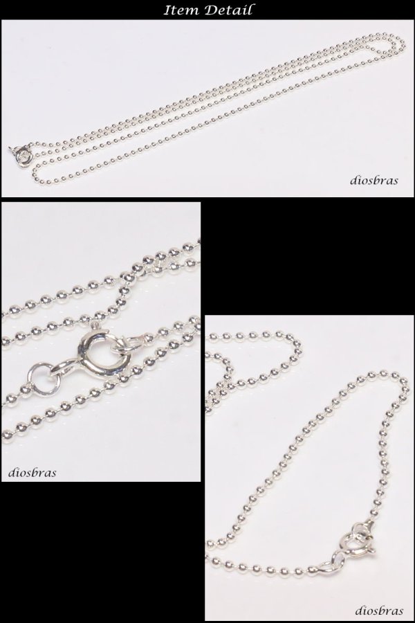 画像3: シルバー 925 ボールチェーン 2.3mm 45cm 幅2,3mm  ネックレス チェーン シルバー925 SILVER Necklace chain 銀 鎖 首飾り フィガロ メール便無料  ギフトOK  シルバー925チェーン シルバーネックレスチェーン