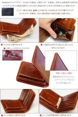 画像8: 二つ折り財布 メンズ レザーウォレット イタリアンレザー 革財布 本革 レザー ラウンドジッパー ウォレット ハンドメイド 牛革 レディース おしゃれ スリム メンズ 短財布 ショート 男性 女性 財布 ネイビー プレゼント  赤 黒 カード収納 大人気　ウォレット (8)