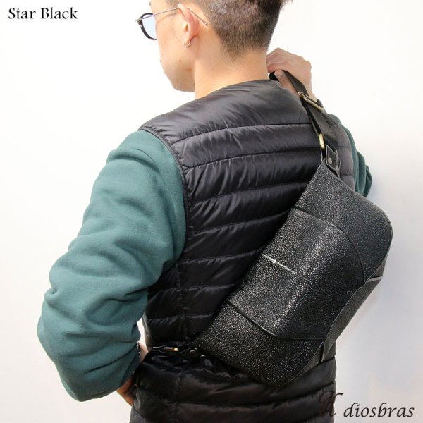 画像3: ボディバッグ 本革 ワンショルダーバッグ 革 メンズ ハンドメイド レザー | ボディーバッグ レザーバッグ ガルーシャ 牛革 ショルダーバック ショルダー ギフト  バッグ ボディバック 大容量 エイ革スティングレイ スティングレー