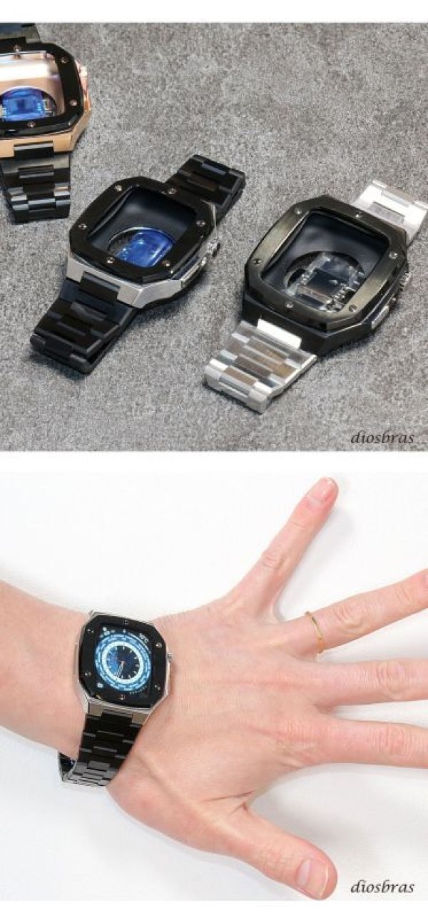 画像24: apple watch アップルウォッチ  バンド ステンレス ケース　カバー 一体型 バンド ラバー 高級ベルト ケースバンド メンズ ベルト ステンレス 44mm 40mm 41mm 45mm 一体型 おしゃれ 腕時計 プレゼント クロコダイル レザーストラップ  Series4/5/6/7/8/9/10/SE