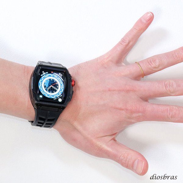 画像10: apple watch アップルウォッチ  バンド ステンレス ケース　カバー 一体型 バンド ラバー 高級ベルト ケースバンド メンズ ベルト ステンレス 44mm  45mm 一体型 おしゃれ 腕時計  クロコダイル レザーストラップ  Series4/5/6/7/8/SE