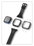 画像14: apple watch アップルウォッチ  バンド カーボンファイバー カーボン ステンレス ケース カバー 一体型 バンド ラバー 高級ベルト ケースバンド メンズ ベルト ステンレス 44mm  45mm 一体型 おしゃれ 腕時計  クロコダイル レザーストラップ  Series4/5/6/7/8/SE