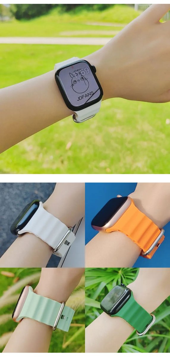 画像3: アップルウォッチ バンド オーシャンバンド シリコン スポーツ ラバーバンド apple watch バンド アップルウォッチバンド 38mm 42mm 41mm 40mm 44mm 45mm 49mm  6 /7/8/ULTRA/SE おしゃれ かわいい レディース バンド くすみカラー (3)