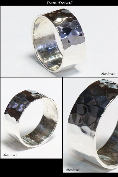 画像2: シルバーリング たたき 叩き 鏡面リング  シルバーアクセサリー  プレーン シンプル　シルバーアクセサリー メンズ シルバーリング 指輪 シルバー925 メンズアクセサリー 大きいサイズ  メール便なら全国送料無料 (2)