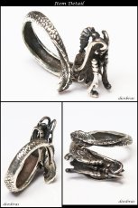 画像2: シルバー925 指輪 リング   ドラゴン 龍 竜 シルバー ゴシック シルバーアクセサリー メンズ シルバーリング シルバー925 メンズアクセサリー 大きいサイズ フリーサイズ メール便なら全国送料無料 (2)