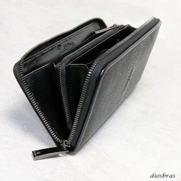 画像13: 財布 スティングレイ ガルーシャ 財布 スティングレー エイ革 ラウンドファスナー メンズ レディース 本革 エイ革 大人気 ウォレット ラウンド ジッパー ZIPPER ヌメ革 レザーウォレット ロングウォレット バイカー 長財布 牛革 紳士 婦人  スターブラック