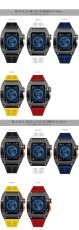 画像5: apple watch アップルウォッチ ステンレス ケース  バンド ラバー 高級ベルト ケースバンド メンズ ベルト ステンレス 44mm 一体型 おしゃれ クロコダイル　腕時計　レザーストラップ (5)
