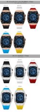 画像6: apple watch アップルウォッチ ステンレス ケース  バンド ラバー 高級ベルト ケースバンド メンズ ベルト ステンレス 45mm 一体型 おしゃれ 腕時計　レザーストラップ (6)