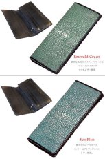 画像10: 財布 スティングレイ ガルーシャ 二つ折り長 財布 極薄 スティングレー エイ革 ラウンドファスナー メンズ レディース 本革 エイ革 大人気 ウォレット ガルーシャ ラウンド ジッパー ＺＩＰＰＥＲ ヌメ革 レザーウォレット ロングウォレット バイカー 長財布 牛革 紳士 婦人EBA-エバ- (10)