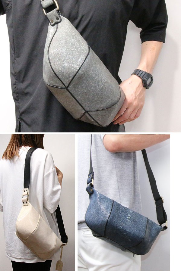 画像12: ボディバッグ 本革 ワンショルダーバッグ 革 メンズ ハンドメイド レザー | ボディーバッグ レザーバッグ ガルーシャ 牛革 ショルダーバック ショルダー ギフト  バッグ ボディバック 大容量 エイ革スティングレイ スティングレー