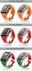 画像5: アップルウォッチ バンド クリア　透明ケース ステンレス ケース　カバー 一体型 バンド ラバー apple watch 高級ベルト ケースバンド メンズ ベルト ステンレス 44mm 45mm 49mm Ultra 一体型 おしゃれ 腕時計 レザーストラップ (5)