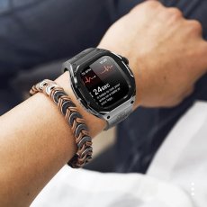 画像2: apple watch アップルウォッチ ウルトラ ULTRA 49mm  バンド ステンレス ケース　カバー 一体型 バンド ラバー 高級ベルト ケースバンド メンズ ベルト ステンレス 44mm 40mm 45mm 一体型 おしゃれ 腕時計 クロコダイル レザーストラップ  Series4/5/6/7/8/SE (2)
