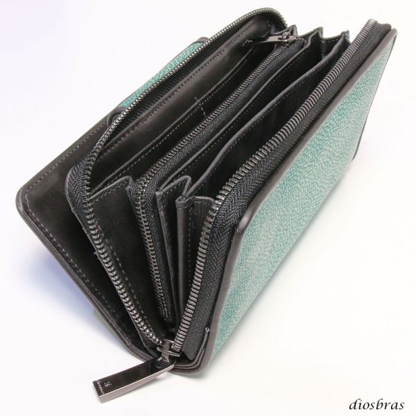 画像8: 財布 スティングレイ ガルーシャ 財布 スティングレー エイ革 ラウンドファスナー メンズ レディース 本革 エイ革 大人気 ウォレット ラウンド ジッパー ZIPPER ヌメ革 レザーウォレット ロングウォレット バイカー 長財布 牛革 紳士 婦人 ネイビー