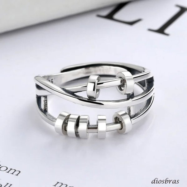 画像6: シルバーリング  リング 3連 リング 5連 ツイスト 3つ編み 4つ編み シルバーアクセサリー メンズ 指輪 シルバー925 フリーサイズ