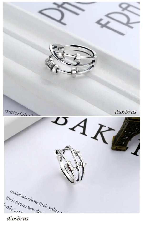 画像3: シルバーリング  リング 3連 リング 5連 ツイスト 3つ編み 4つ編み シルバーアクセサリー メンズ 指輪 シルバー925 フリーサイズ