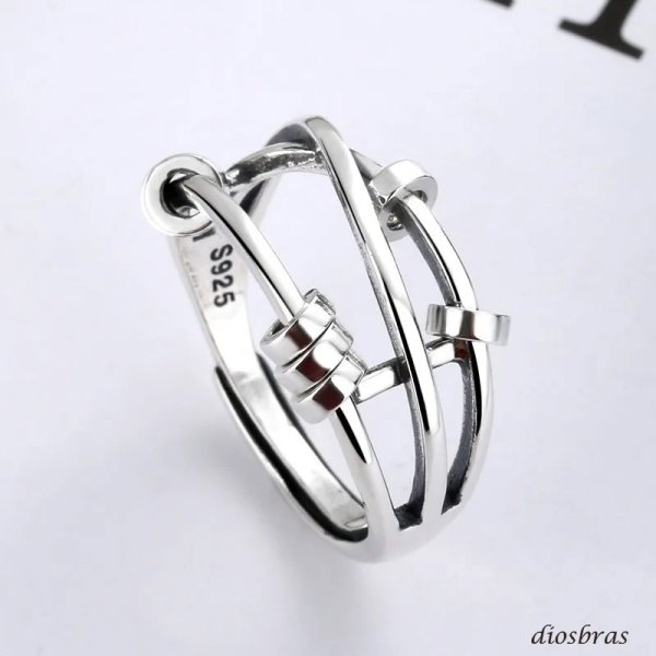 画像4: シルバーリング  リング 3連 リング 5連 ツイスト 3つ編み 4つ編み シルバーアクセサリー メンズ 指輪 シルバー925 フリーサイズ