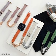 画像1: アップルウォッチ バンド アップルウォッチ ベルト レザーベルト 二重巻 Apple Watch series9 8 7 6 5 4 3 2 1 SE スタッズ ダブルループ 38 40 41mm 42 44mm 45mm 49mm対応 キラキラ おしゃれ くすみカラー 女性人気 デザインバンド (1)