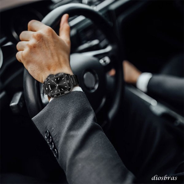 画像8: apple watch アップルウォッチ  バンド ステンレス ケース　カバー 一体型 バンド ラバー 高級ベルト ケースバンド メンズ ベルト ステンレス 44mm 45mm 一体型 おしゃれ 腕時計 プレゼント クロコダイル レザーストラップ  Series4/5/6/7/8/SE