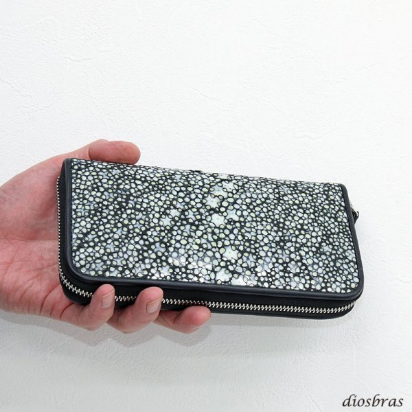 画像7: 財布 ラウンドファスナー スティングレイ メンズ レディース 本革 スティングレー スター エイ革 梅花皮 かいらぎ イバラエイ ウォレット ガルーシャ ラウンド ジッパー スタースティングレー レザーウォレット ロングウォレット バイカー 長財布 牛革 ハンドメイド