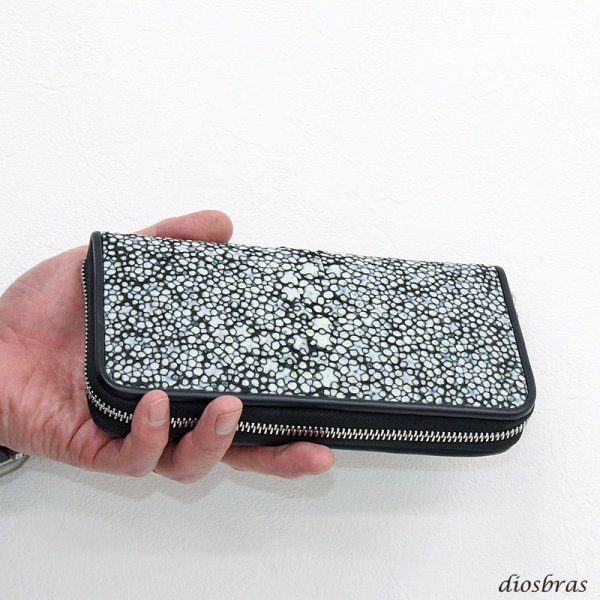 画像7: 財布 ラウンドファスナー スティングレイ メンズ レディース 本革 スティングレー スター エイ革 梅花皮 かいらぎ イバラエイ ウォレット ガルーシャ ラウンド ジッパー スタースティングレー レザーウォレット ロングウォレット バイカー 長財布 牛革 ハンドメイド