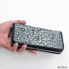 画像6: 財布 ラウンドファスナー スティングレイ メンズ レディース 本革 スティングレー スター エイ革 梅花皮 かいらぎ イバラエイ ウォレット ガルーシャ ラウンド ジッパー スタースティングレー レザーウォレット ロングウォレット バイカー 長財布 牛革 ハンドメイド (6)
