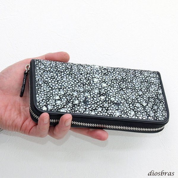 画像3: 財布 ラウンドファスナー スティングレイ メンズ レディース 本革 スティングレー スター エイ革 梅花皮 かいらぎ イバラエイ ウォレット ガルーシャ ラウンド ジッパー スタースティングレー レザーウォレット ロングウォレット バイカー 長財布 牛革 ハンドメイド