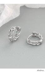 画像8: 片耳用 喜平　あずき　小豆　チェーン　ピアス フープピアス リングピアス チェーン ピアス ユニセックスピアス  リングタイプ ピアス 単品売り 片方売り シルバー925ピアス メンズ レディース (8)