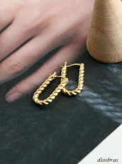 画像8: 片耳用 フープピアス ねじり ツイスト リング　ロープ  シルバー９２５ ピアス メンズ レディース ピアス イヤリング アクセサリー フープ 本物シルバー９２５ 片方ピアス メンズ レディース 12mm (8)