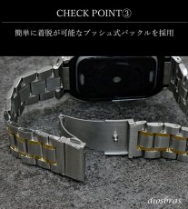 画像8: アップルウォッチ  バンド ステンレス ケース　カバー 一体型 バンド ラバー apple watch 高級ベルト ケースバンド メンズ ベルト ステンレス 44mm 40mm 41mm 45mm 一体型 おしゃれ 腕時計 クロコダイル レザーストラップ (8)
