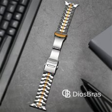 画像6: アップルウォッチ チタニウム バンド  ベルト apple watch 49mm 44mm/45mm/46mm/42mm ULTRA ウルトラ バンド ベルト バンド 高級  RUBBER おしゃれ バタフライバックル プッシュ式バックル ブラック／チタニウム メンズ  スポーツ   6 /7/8/9/10/ULTRA/SE (6)