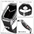 画像6: 【期間限定プライス】【1年保証】アップルウォッチ  バンド ステンレス ケース　カバー 一体型 バンド ラバー apple watch 高級ベルト ケースバンド メンズ ベルト ステンレス 44mm/45mm 一体型 おしゃれ 腕時計 クロコダイル レザーストラップ