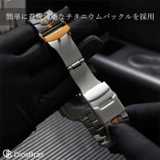 画像8: アップルウォッチ チタニウム バンド  ベルト apple watch 49mm 44mm/45mm/46mm/42mm ULTRA ウルトラ バンド ベルト バンド 高級  RUBBER おしゃれ バタフライバックル プッシュ式バックル ブラック／チタニウム メンズ  スポーツ   6 /7/8/9/10/ULTRA/SE (8)