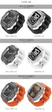 画像3: アップルウォッチ serise10 シリーズ10 42mm/46mm バンド クリア　透明ケース ステンレス ケース　カバー 一体型 バンド ラバー apple watch 高級ベルト ケースバンド メンズ ベルト ステンレス 一体型 おしゃれ 腕時計 レザーストラップ (3)