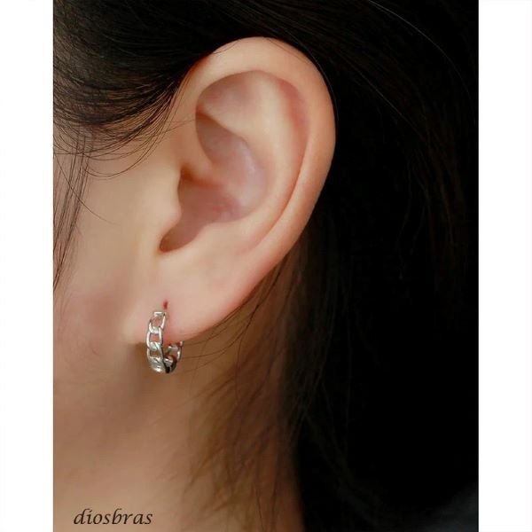 画像6: 片耳用 喜平 あずき 小豆 チェーン ピアス フープピアス リングピアス チェーン ピアス ユニセックスピアス  リングタイプ ピアス 単品売り 片方売り シルバー925ピアス メンズ レディース