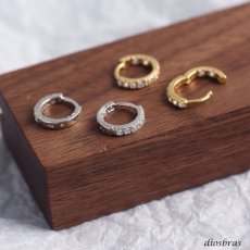 画像4: ピアス フープ リング ジルコニア ピアス　ピアス シルバー925  ピアス  片方 ピアス片耳　片耳販売 ピアス メンズ レディース (4)