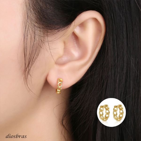 画像2: 片耳用 喜平　あずき　小豆　チェーン　ピアス フープピアス リングピアス チェーン ピアス ユニセックスピアス  リングタイプ ピアス 単品売り 片方売り シルバー925ピアス メンズ レディース (2)