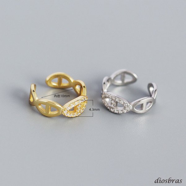 画像5: イヤーカフ シルバー 925  フープ リング マリーナ マリーン アンカー チェーン ジルコニア CZ ノンホール ミニマム ミニマリスト ゴールド シルバー 片耳 金属アレルギー対応 刻印 片耳 片方販売ピアス メンズ レディース