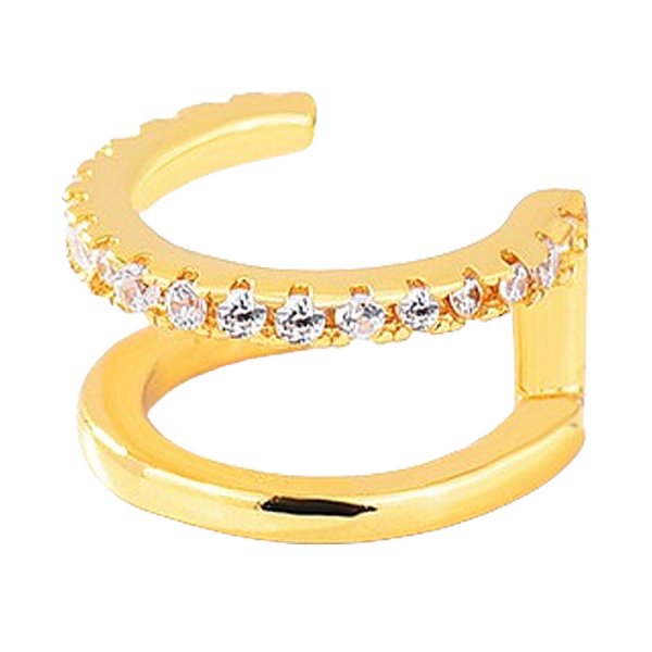 画像6: イヤーカフ シルバー 925 ２連 フープ リング ジルコニア CZ ノンホール ミニマム ミニマリスト ゴールド シルバー 片耳 金属アレルギー対応 刻印 片耳 片方販売ピアス メンズ レディース