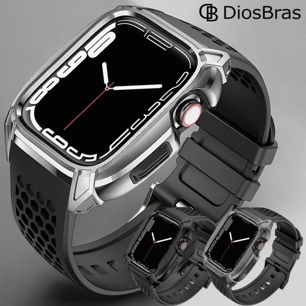 画像8: 【期間限定プライス】【1年保証】アップルウォッチ  バンド ステンレス ケース カバー 一体型 バンド ラバー apple watch 高級ベルト ケースバンド メンズ ベルト ステンレス 44mm/45mm 一体型 おしゃれ 腕時計 クロコダイル レザーストラップ