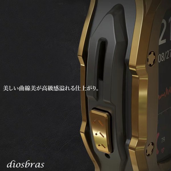 画像5: apple watch アップルウォッチ ウルトラ ULTRA 49mm  バンド ステンレス ケース　カバー 一体型 バンド ラバー 高級ベルト ケースバンド メンズ ベルト ステンレス 44mm 40mm 45mm 一体型 おしゃれ 腕時計 クロコダイル レザーストラップ  Series4/5/6/7/8/SE