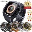 画像1: apple watch アップルウォッチ ウルトラ ULTRA 49mm  バンド ステンレス ケース　カバー 一体型 バンド ラバー 高級ベルト ケースバンド メンズ ベルト ステンレス 44mm 40mm 45mm 一体型 おしゃれ 腕時計 クロコダイル レザーストラップ  Series4/5/6/7/8/SE (1)