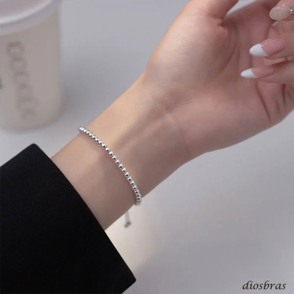 画像6: チェーン ブレスレット レディース  シルバー925 アンカー マリン シルバーバングル  チェーン プレーン ブレスレット ハンドメイド プレート　ボールチェーン