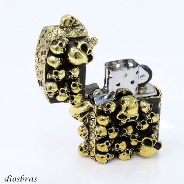 画像7: ドクロ 骸骨 スカル 髑髏 ZIPPO ジッポ 真鍮製 シルバー925 スターリングシルバー ZIPPOライター