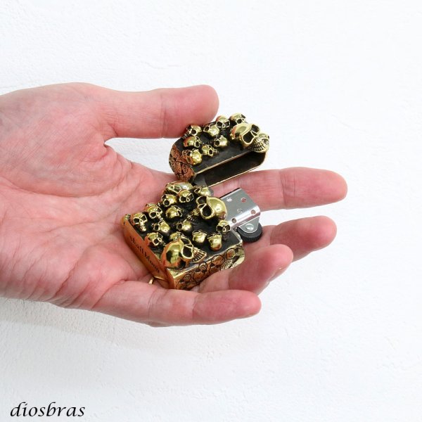 画像5: ドクロ 骸骨 スカル 髑髏 ZIPPO ジッポ 真鍮製 シルバー925 スターリングシルバー ZIPPOライター