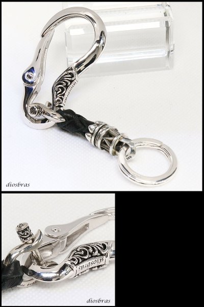 画像2: キーフック　カラビナ キーリング キーホルダー キーフック　キーチェーン シャックル シルバー９２５　silver 925　釣り針フック ウォレット　財布　バイカー　ライダース　ウォレットチェーン アトラス　ローマ数字 【diosbras-ディオブラス-】 (2)
