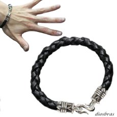 画像1: 【diosbras-ディオブラス】ブレス　アトラス　ローマ数字　リング　レザー　ブレスレット　アラベスク　トライバル男女ペア　唐草　シルバー９２５　【全国送料無料】 (1)