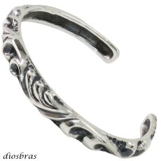 画像1: シルバーバングル アラベスク 唐草 トライバル シルバーアクセサリー インディアンジュエリー シルバーアクセサリー メンズ シルバーバングル ブレスレット シルバー925 メンズアクセサリー  人気  バングル (1)