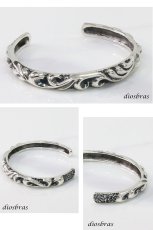 画像2: シルバーバングル アラベスク 唐草 トライバル シルバーアクセサリー インディアンジュエリー シルバーアクセサリー メンズ シルバーバングル ブレスレット シルバー925 メンズアクセサリー  人気  バングル (2)
