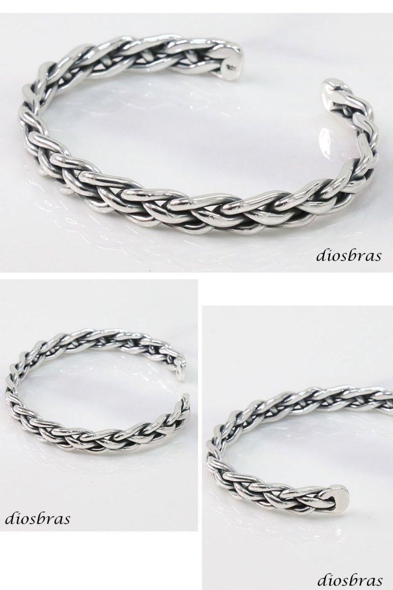 画像2: チェーン バングル ブレスレット チェーン シルバーブレスレット シルバーアクセサリー メンズ シルバーバングル ブレスレット バングル シルバー925 メンズアクセサリー プレゼント 人気 (2)